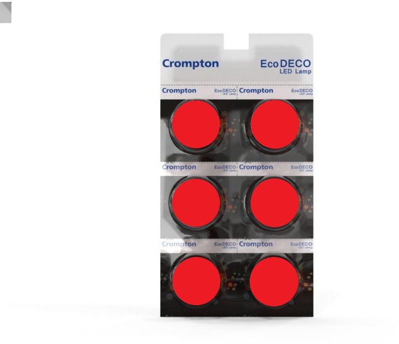 Crompton 0.5 W Standard B22 LED Bulb  (Red, Pack of 6)