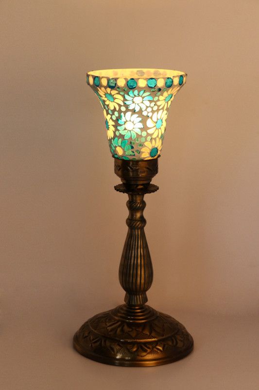AFAST New Designer Central Table Lamp With Colorful Glass Decorative With Colorful Beads & Chips & High Quality Stand AA7 Table Lamp  (55 cm, Multicolor)