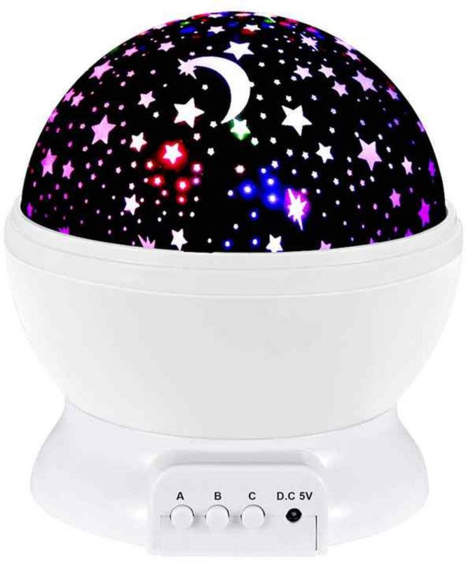 UZAN Star Master Moon light Projector USB Lamp Decoration night light Night Lamp  (14 cm, Multicolor)
