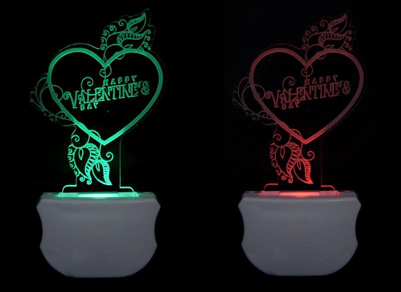 Kartik Craft The Heart 3D illusion Led Night Lamp comes with 7 Multicolor (Pack of 2) Night Lamp  (12 cm, Multicolor)