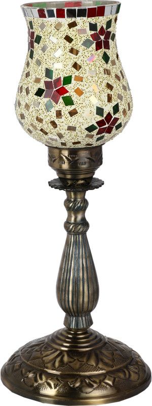 AFAST New Designer Central Table Lamp With Colorful Glass Decorative With Colorful Beads & Chips & High Quality Stand_X25 Table Lamp  (54 cm, Multicolor, Gold)