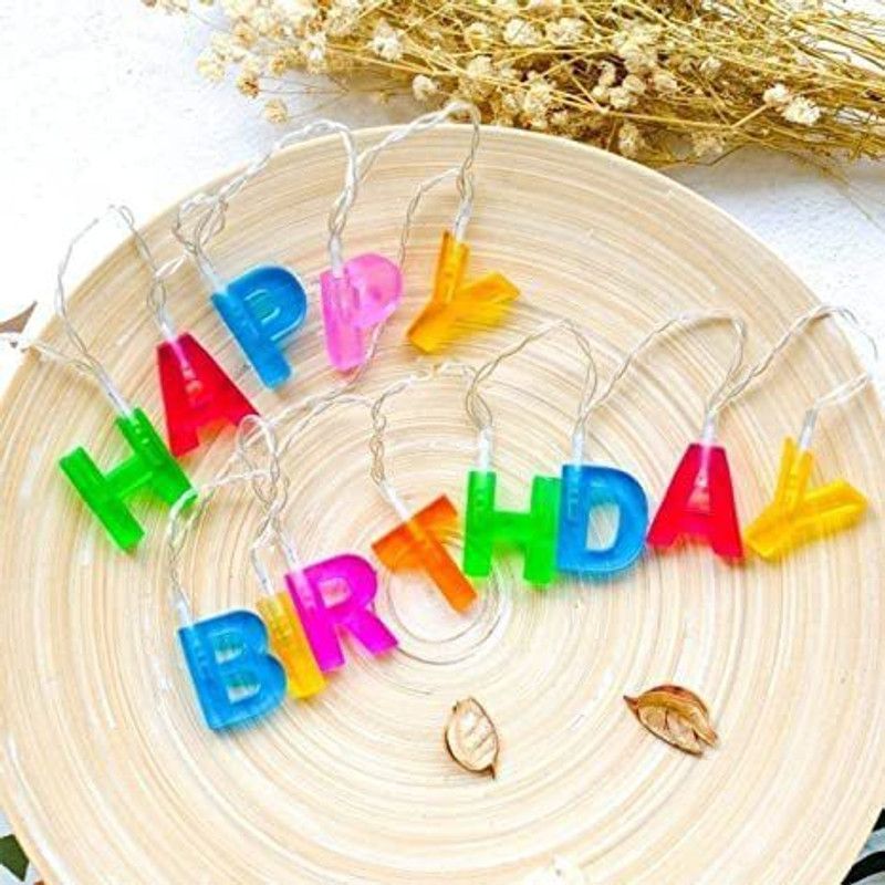 ZINZA ZN_Happy Birthday Letters Light String LED Light Birthday Party Decoration Light Night Lamp  (10 cm, Multicolor)