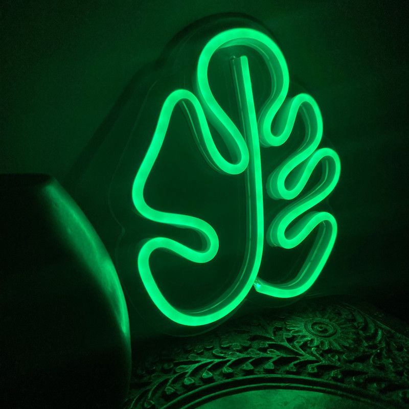 Ahuja International Tropical / Plant Led Neon Sign Perfect Gift, Home Decor, Kids Room, Party, Café Night Lamp  (15.24 cm, Green)