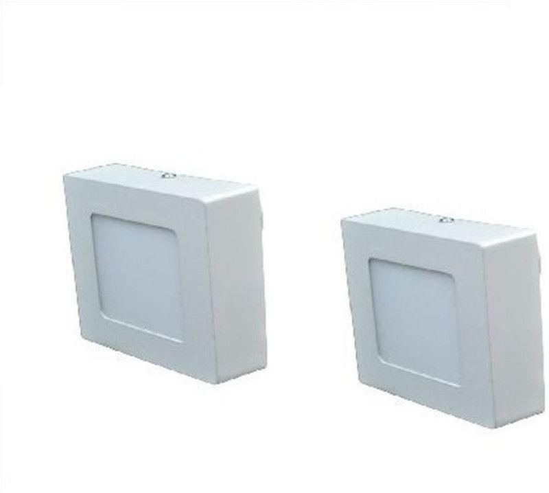D'Mak 8w square surafece napolean pack of 02 Surface Led Lights Recessed Ceiling Lamp  (White)