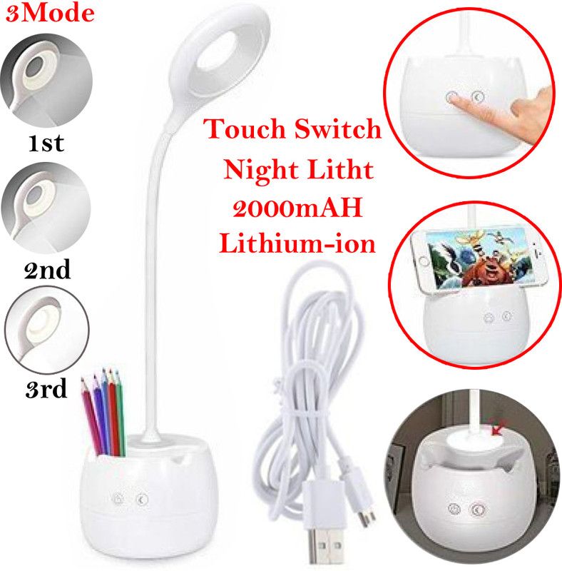 TYFD New Rechargeable Fingerprint sensor LED Table Lamp Table Lamp  (11 cm, Multicolor)