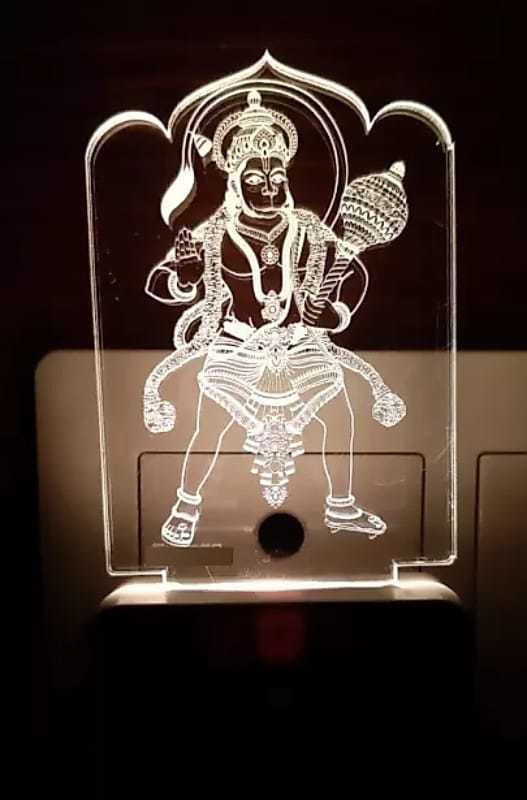 Shreenika The Lord Hanuman Illusiion Night Lamp Night Lamp  (10 cm, Multicolor)