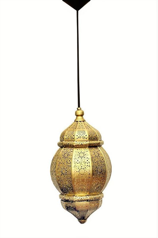 Logam Gold Moorish Moroccan Pendants Ceiling Lamp  (Gold)