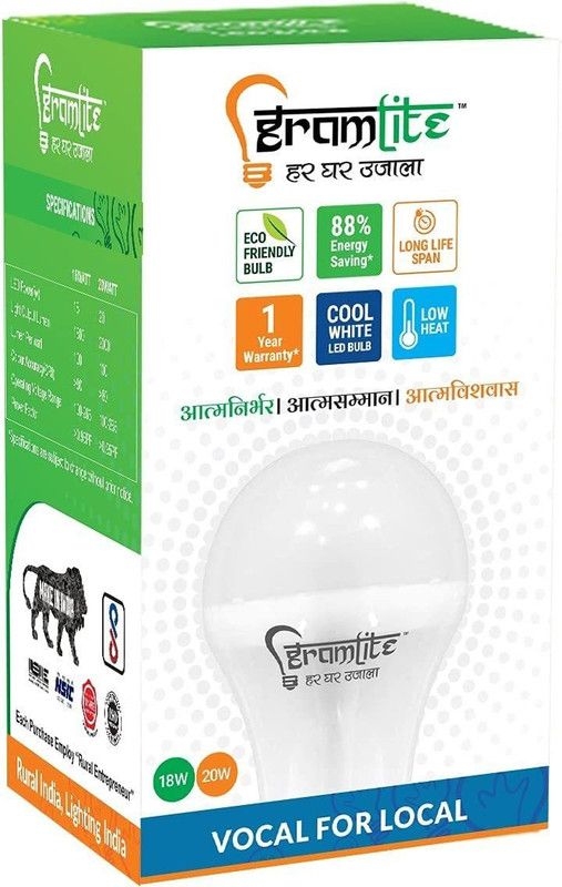 Gramlite 7 W Standard B22 LED Bulb  (White, Pack of 10)
