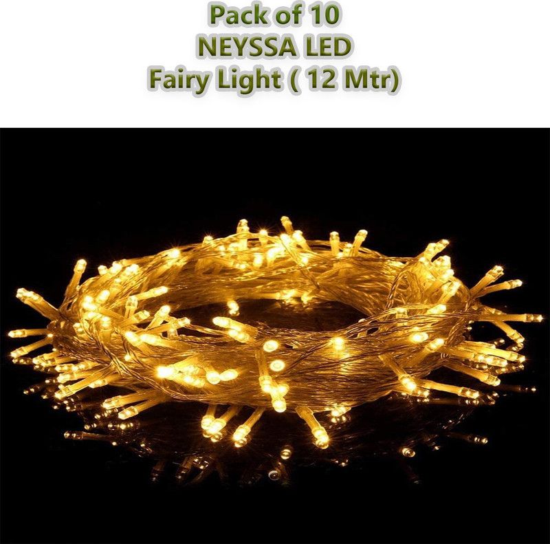 NEYSSA 30 LEDs 11.99 m Yellow Rice Lights  (Pack of 10)
