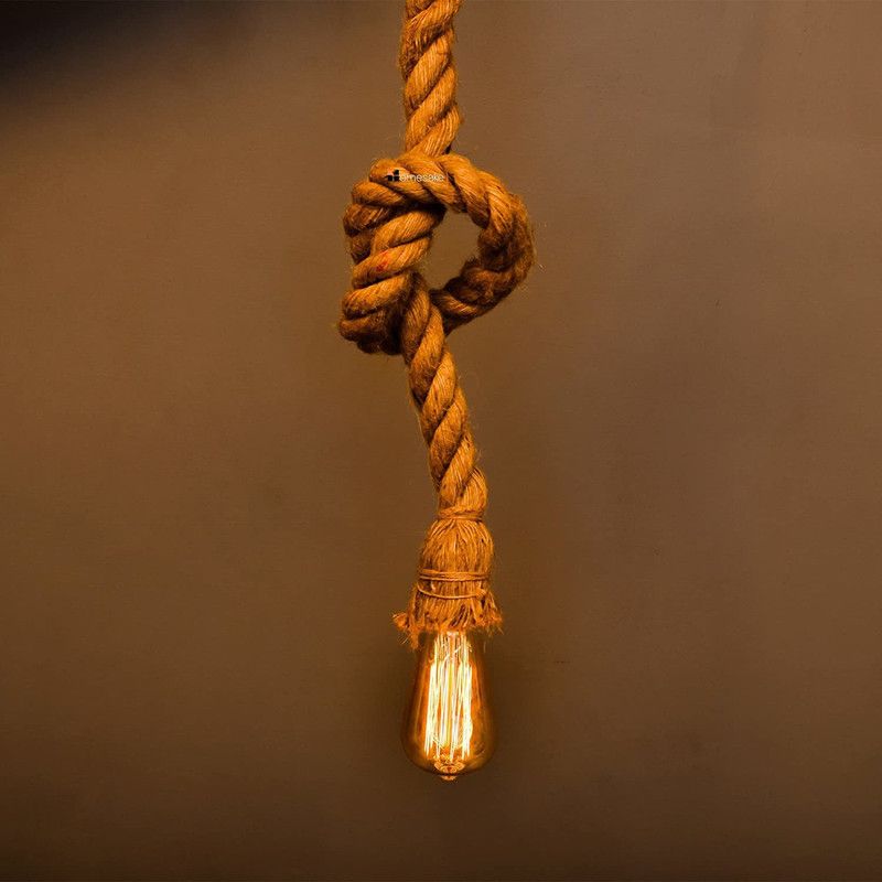 PR Star CL-34 Rope Ceiling Pendants Ceiling Lamp  (Beige)