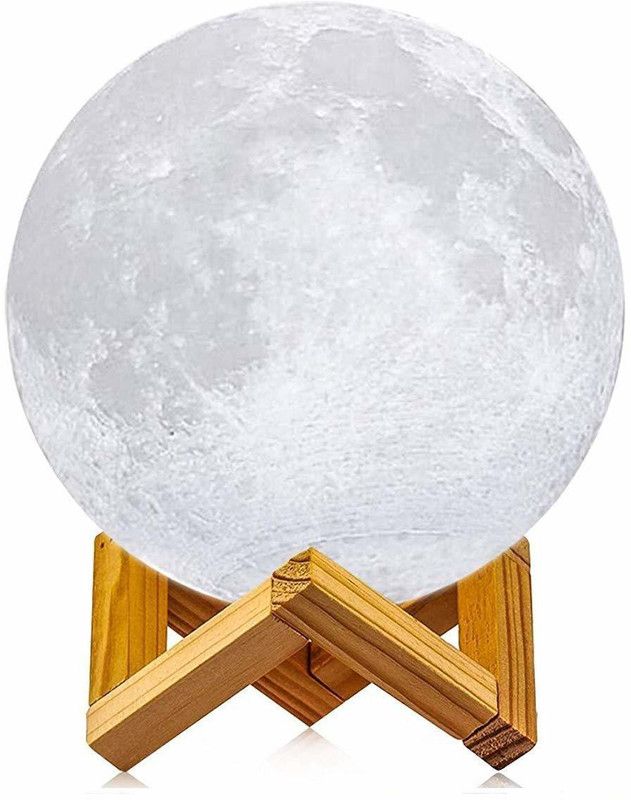 ShiN 3D Moon Night Lamp for Home Decorative Fancy Night Lamps for Bedroom Lights for Adults and Kids Home Room Beautiful Indoor Lighting Night Lamp  (15 cm, Multicolor)
