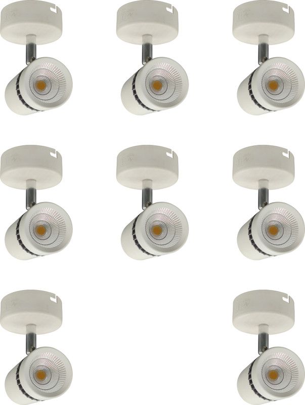 Newow 6W Glider SF White Body LED Spot Light Track Light pack of 8 Track Lights Ceiling Lamp  (White)