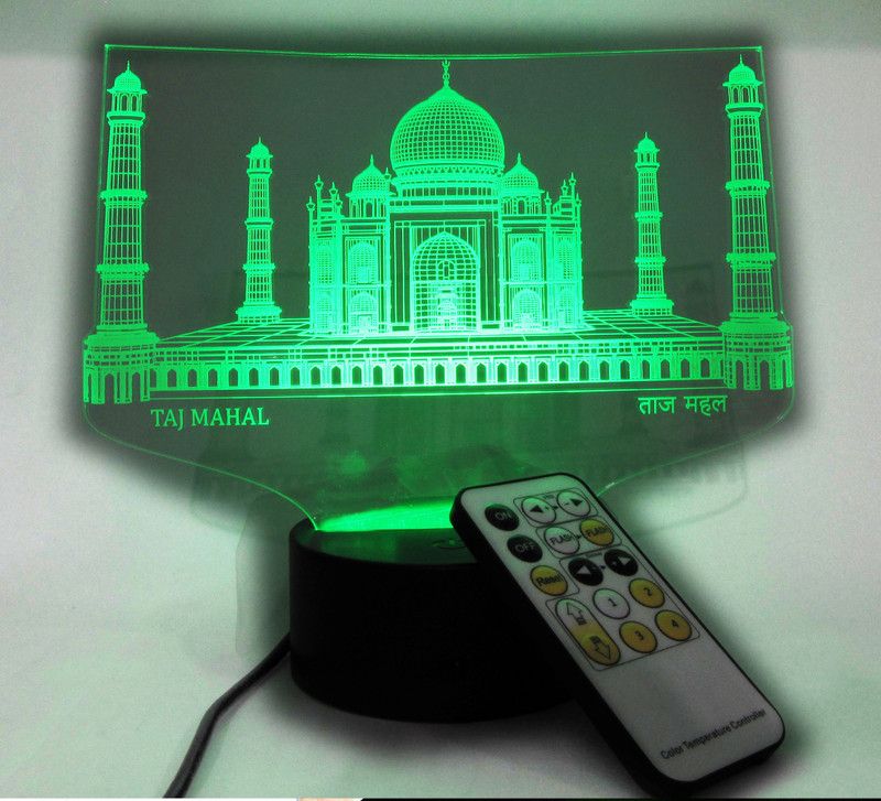 varna crafts Lampees Taj Mahal 3D Illusion LED Night Lamp  (23 cm, Multicolor)
