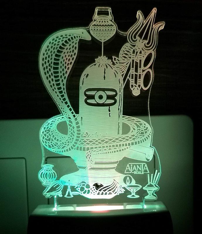 jatin The shiv 3D Illusion Night Lamp Comes with 7 Multicolor Night Lamp  (12 cm, Multicolor)