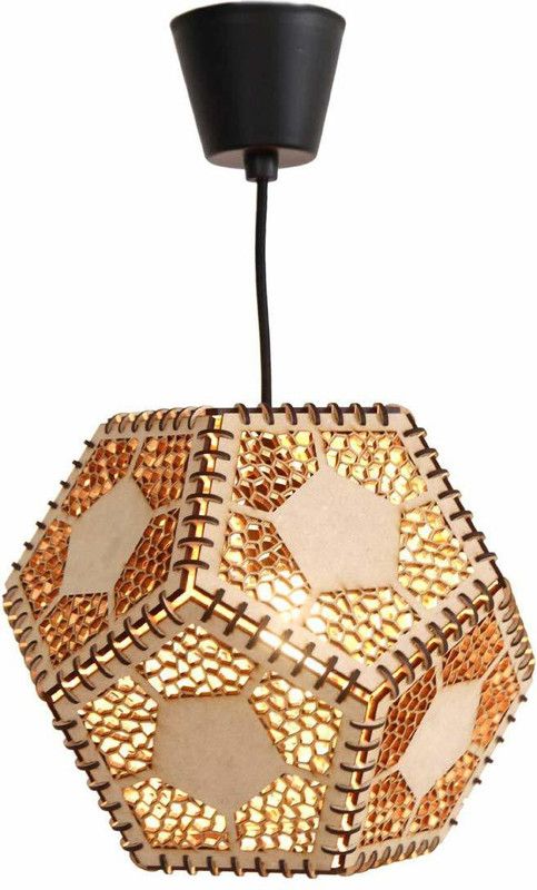 AVAD Hanging Antique Electric Wooden Ceiling Lamp Night Lamp for Living Room Night Lamp  (124.5 cm, Brown)