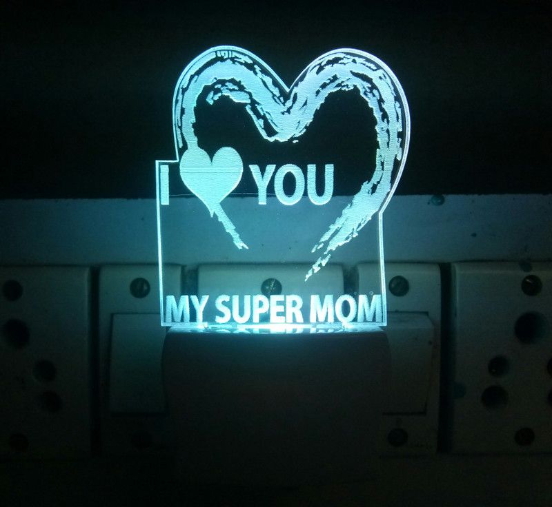 UKANI MY SUPER MOM Night Lamp  (10 cm, Blue)