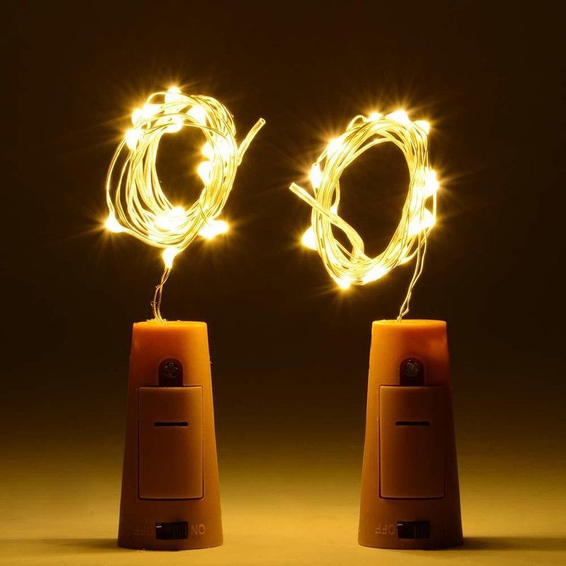 CraftQua 20 LEDs 1.98 m Gold Rice Lights  (Pack of 2)
