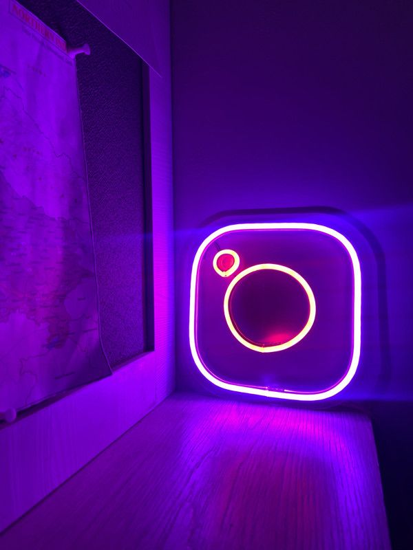 Instagram Led Neon Sign Perfect For Gift Night Lamp Home, Cafe Room Decor Night Lamp  (15.24 cm, Multi)