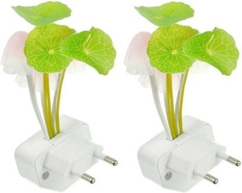 Mushroom & Flower Color Changing Light Sensor LED Decorative pack of 2 Night Night Lamp  (8.5 cm, MULTICOLOR)