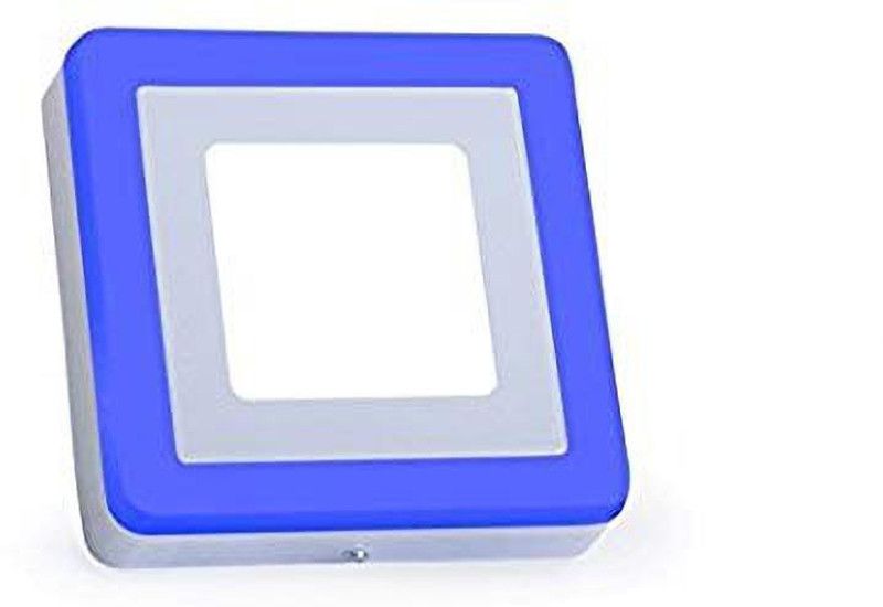 A-Mart 3+3 Square LED Surface Light (White+Blue, Pack-1) Recessed Ceiling Lamp  (White, Blue)