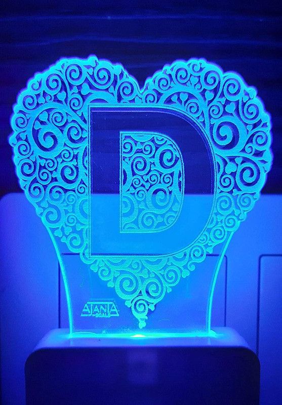 OURVIC Alphabet D 3D Illusion Night Lamp Night Light (11 cm, Multicolor) Night Lamp  (11 cm, Multicolor)