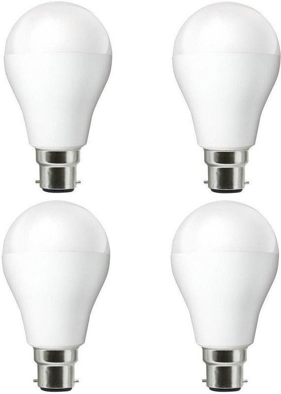 NIPSER 9 W Round B22 LED Bulb  (White, Pack of 4)