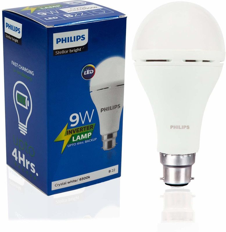 PHILIPS 9 W Round B22 Inverter Bulb  (White)