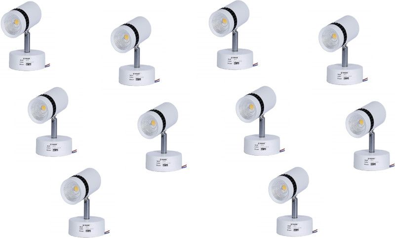 D'Mak 9 Watt Round LED Track Light Warm White Focus Light for (Set 10) POP/ Recessed Ceiling Lamp  (Yellow)