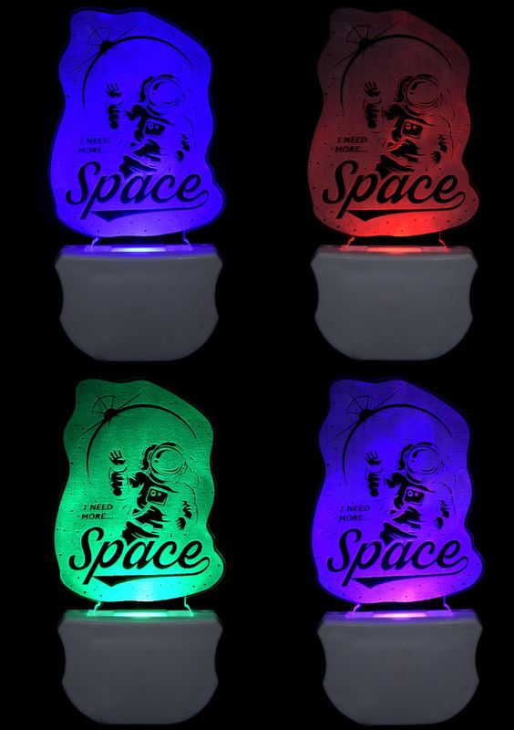The Space 3D illusion Led Night Lamp comes with 7 Multicolor (Pack of 4) Night Lamp  (12 cm, Multicolor)