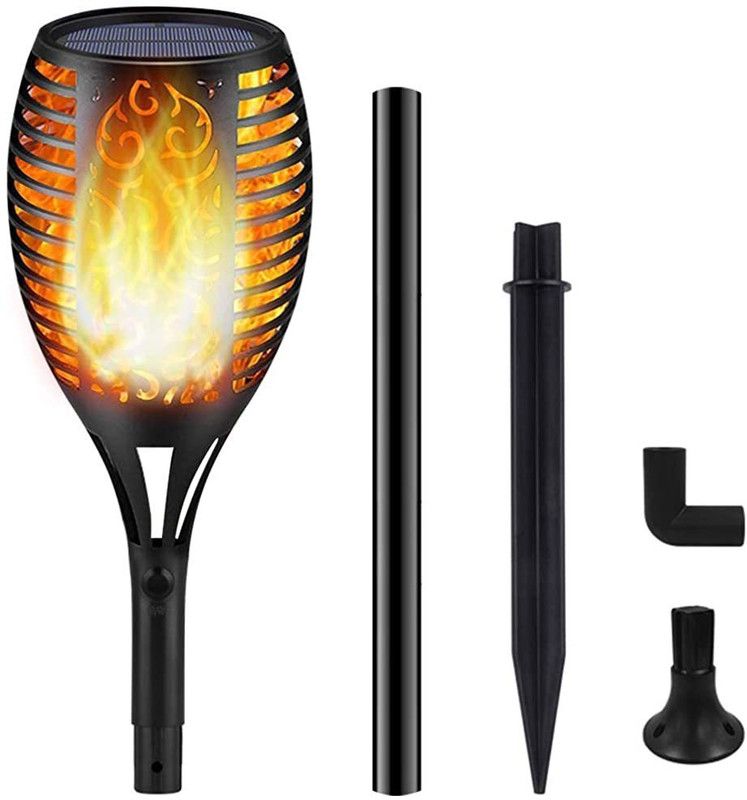 HASTHIP Outdoor Waterproof Auto on/off Security Flickering Flames Torches Gate Light Outdoor Lamp  (Black)