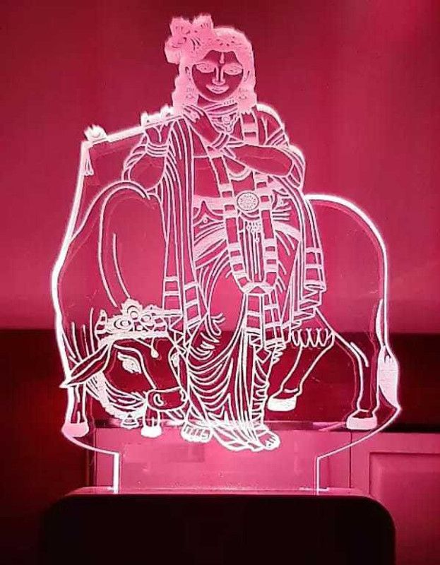 Shreenika The Lord Krishna Night Lamp Night Lamp  (10 cm, Multicolor)