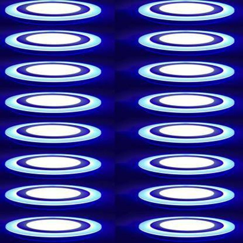 Online Generation 6 watt (3+3) Ceiling POP 3D Effect (Double Color)Blue & White pack of 16 Recessed Ceiling Lamp  (Blue, White)