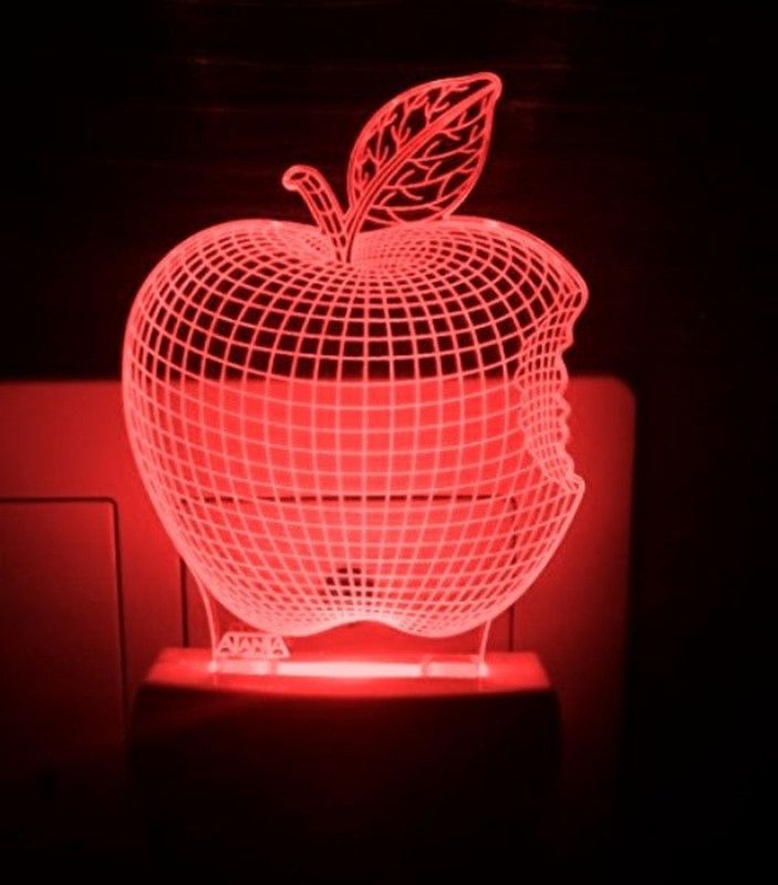 CORNICK Apple Code:2013 3D Night Lamp Night Lamp  (7 cm, Red)