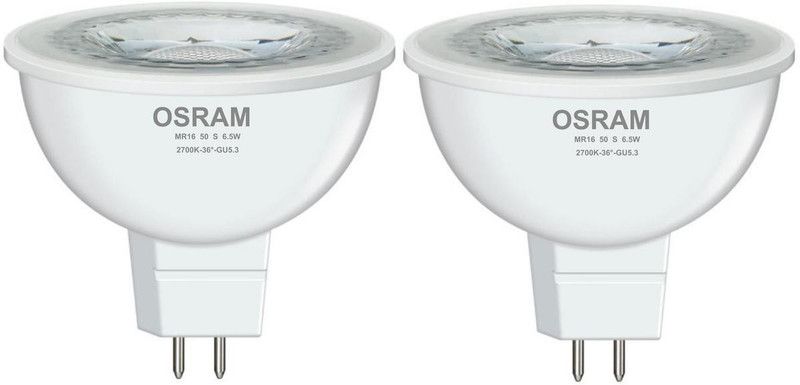 OSRAM 6.5 W Round MR16 LED Bulb  (Yellow, Pack of 2)