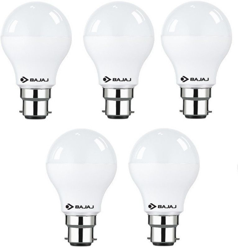BAJAJ 9 W Standard B22 LED Bulb  (White, Pack of 5)