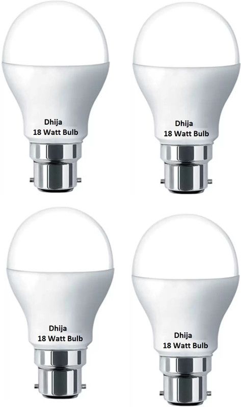 Dhija 18 W Round B22 LED Bulb  (White, Pack of 4)