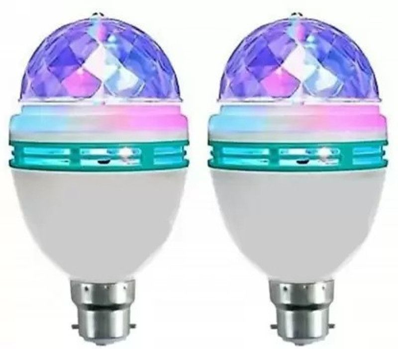 ShopCircuit 360 Degree LED Bulb disco Light, LED Light, LED Disco Light for Party Set of 2 Single Disco Ball  (Ball Diameter: 2.5 cm)