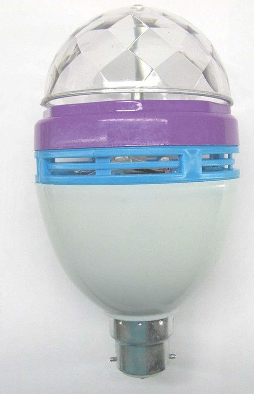 ™ Bulb Light 3W Multi Changing Color Crystal Stage Light Single Disco Ball  (Ball Diameter: 12 cm)
