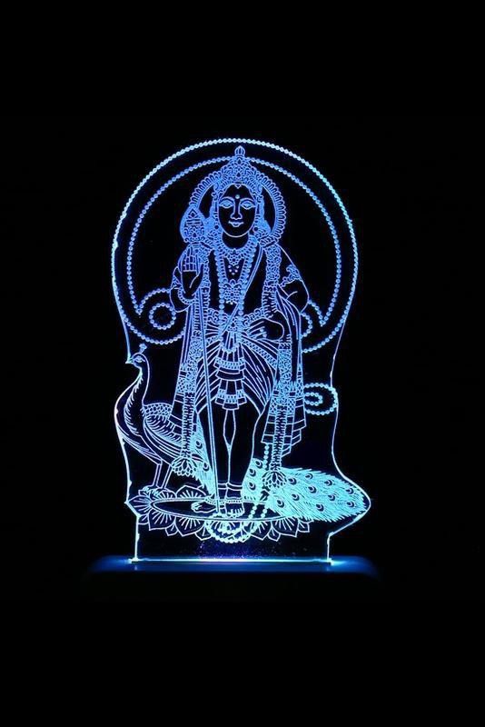 Cora Exim Lord Kartikeya 3D Multi Colour Night Lamp Night Lamp  (10 cm, Multicolor)