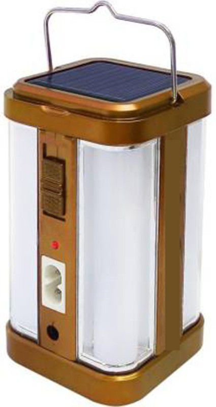 iDOLESHOP 4 Tube 360 Degree Emergency light with a Solar panel attached 8 hrs Lantern Emergency Light  (Golden)