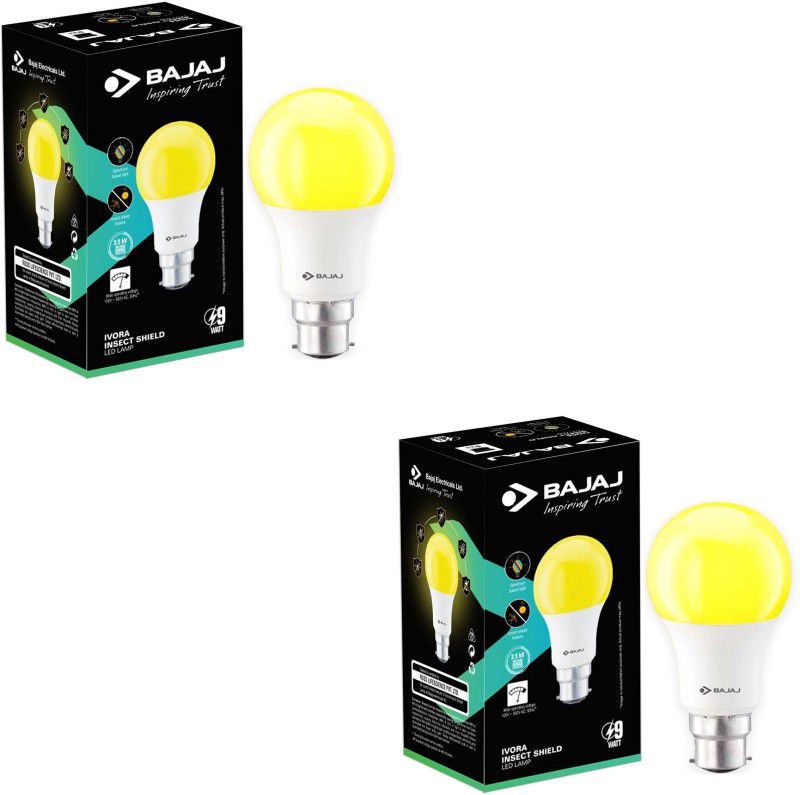 BAJAJ 9 W Standard B22 LED Bulb  (White, Pack of 2)