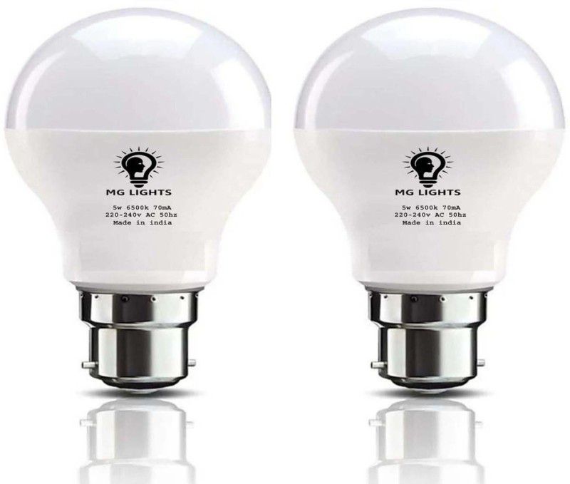 mg lights 5 W Standard B22 LED Bulb  (White, Pack of 2)