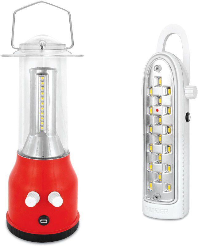 THUNDER COMBO LED LIGHT OFFER HERITAGE PLAIN + LEGEND WITH CHARGER 4 hrs Lantern Emergency Light  (Red)