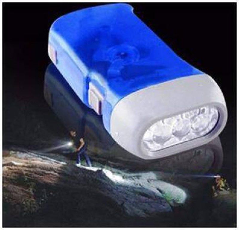 Triangle Ant ™ Mini Hand crank led flashlight Promotion Dynamo Hand pressing Flashlight Torch  (Blue, 5 cm)