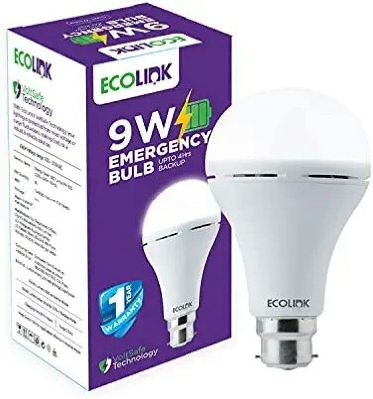 EcoLink 9W Emergency Bulb 4 hrs Bulb Emergency Light  (White)