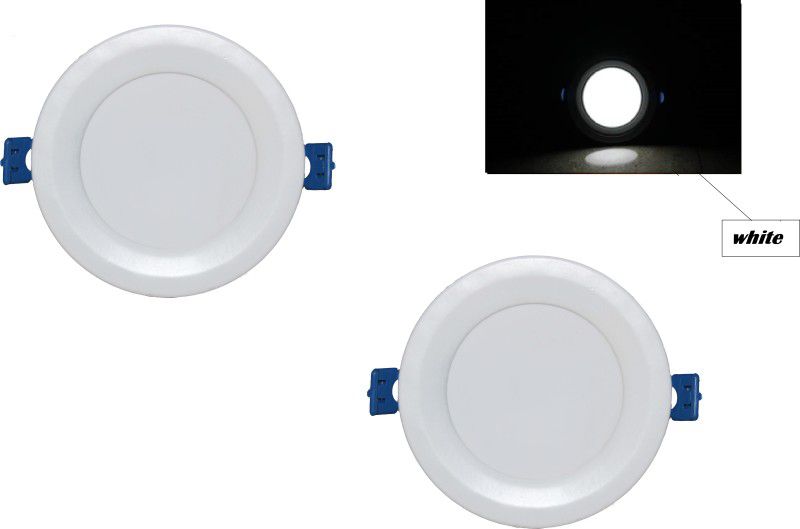 MONOLIZE 7 Watt Concealed Light Ceiling Lamp White 2 Pcs Ceiling Light Ceiling Lamp  (White)