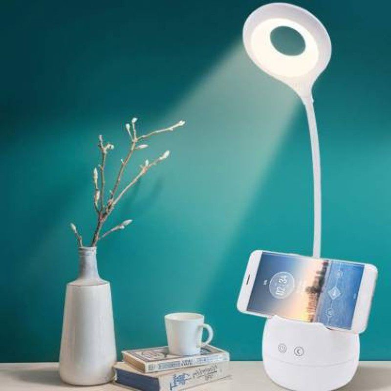Pick Ur Needs Desk Light with 3 Shades Touch Control Light and Mobile Holder Design Study Lamp  (60 cm, White)