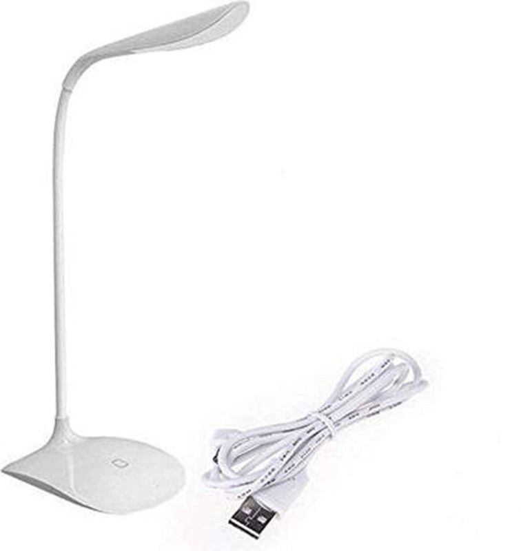 BATTLELAND Rechargeable LED Touch On/Off Switch Desk Lamp Children Eye Protection Student Study Reading Dimmer Rechargeable Led Table Lamps USB Charging Touch Dimmer(Desk Lights for Study) Study Lamp  (12 cm, WIGHT)