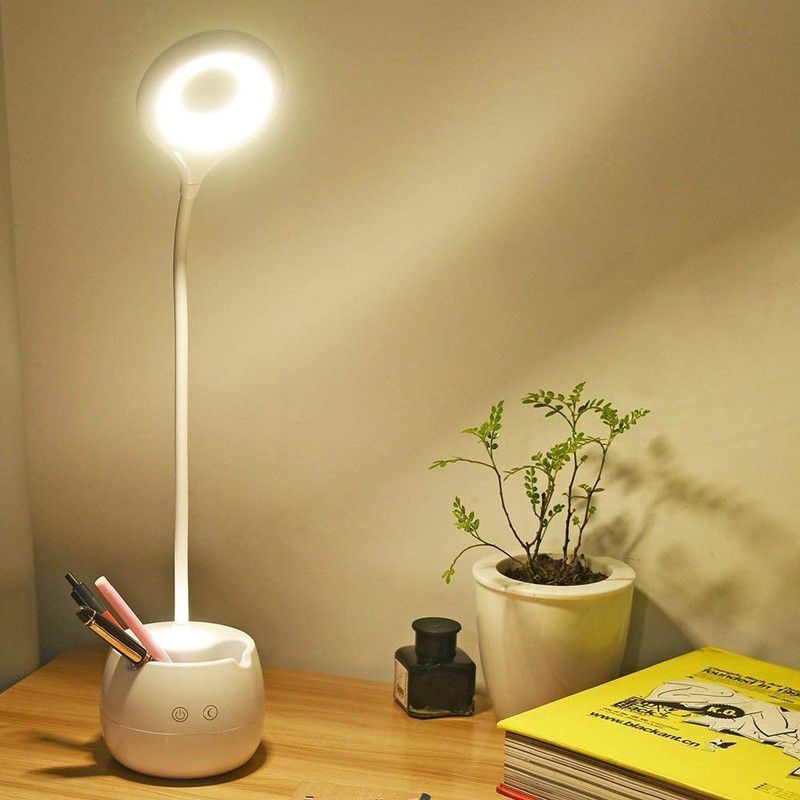 AZACUS Rechargeable LED Touch On/Off Table Lamp Eye Protection Study Lamp_AZD8 Study Lamp  (45 cm, White)
