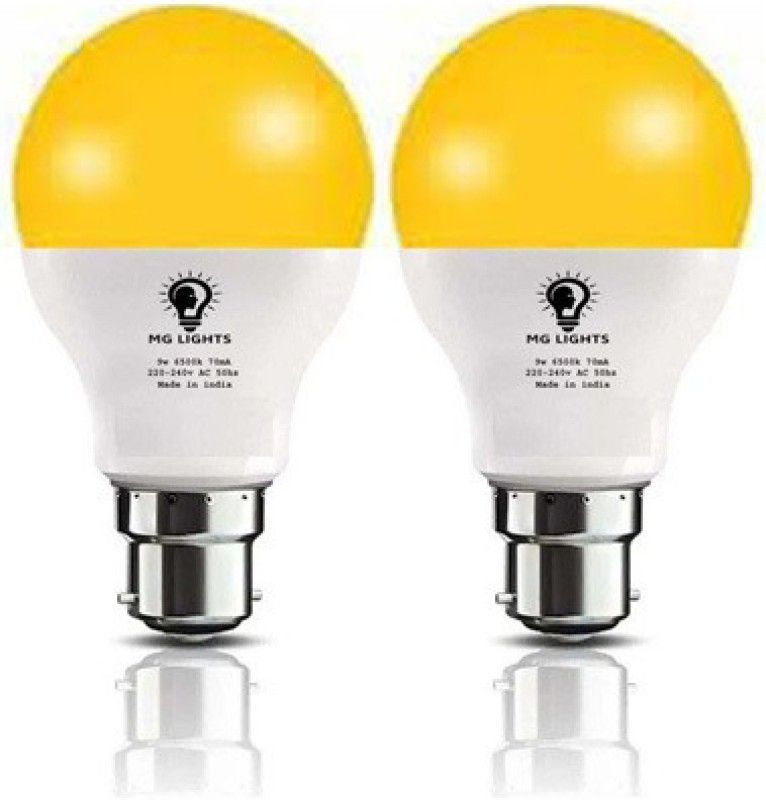 9 W Arbitrary B22 LED Bulb  (Yellow, Pack of 2)